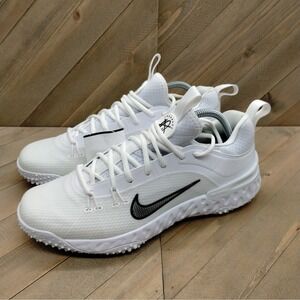 Nike Huarache 9‎ Elite TF LAX Lacrosse Shoes Mens Size 9.5 White Black Cleats